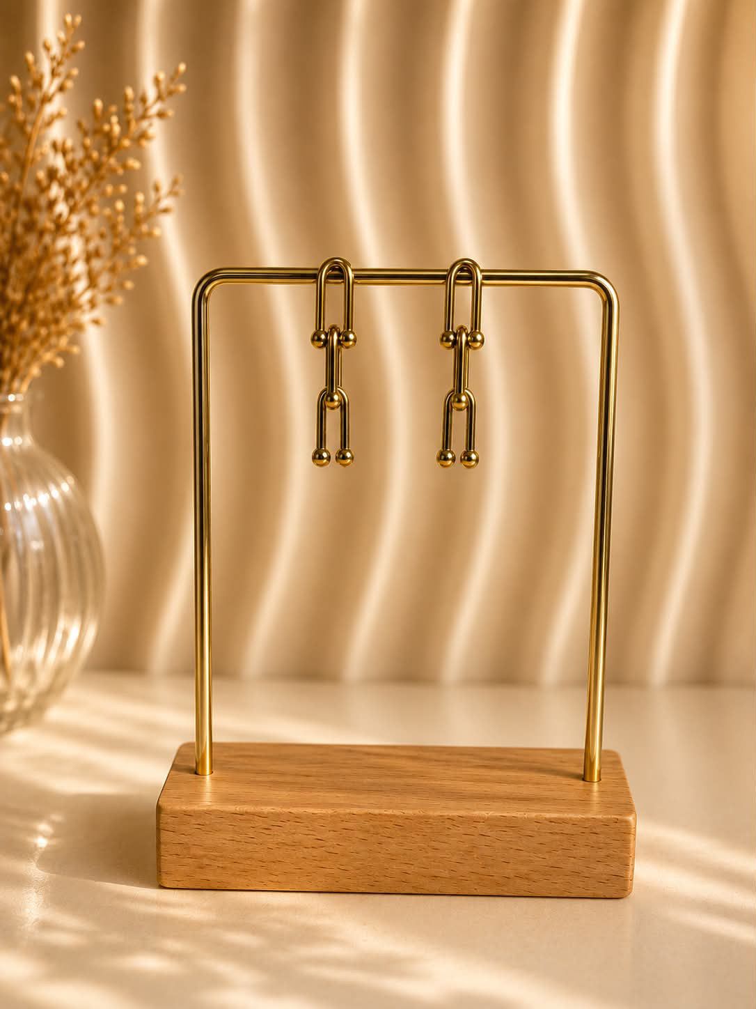 Pendientes Nexo Dorado