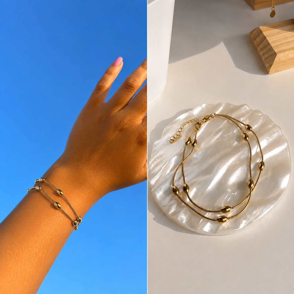 Pulsera Hilos dorados