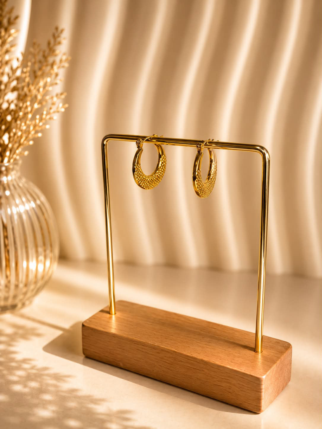 Pendientes Ondas doradas