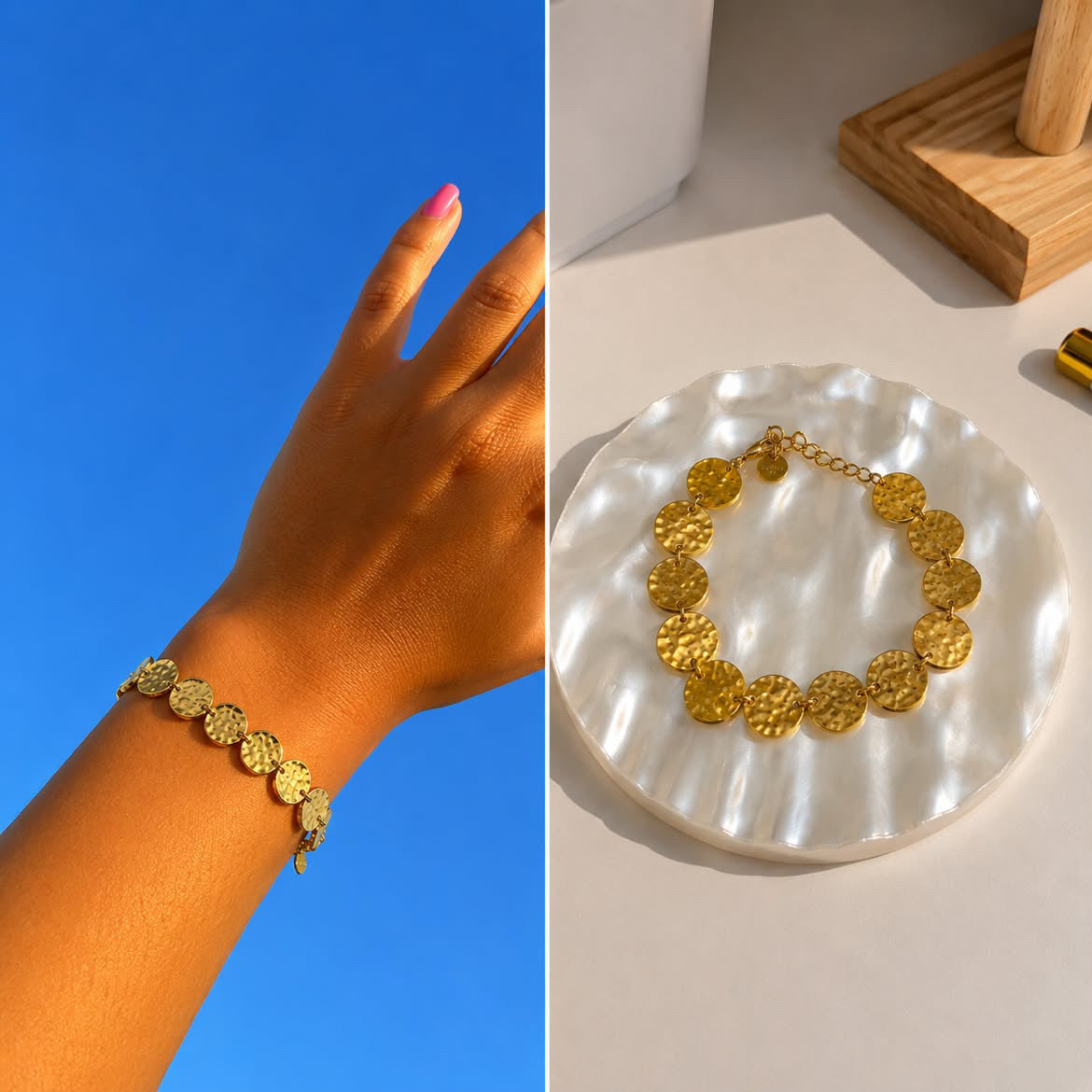 Pulseras Monedas Doradas