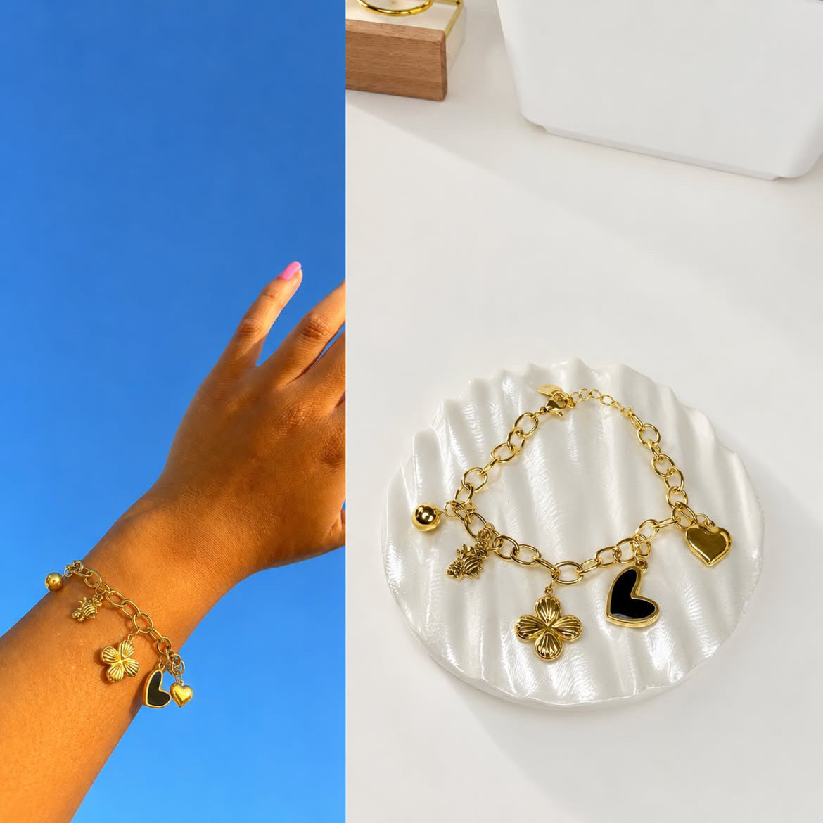 Pulsera Amuletos Dorados