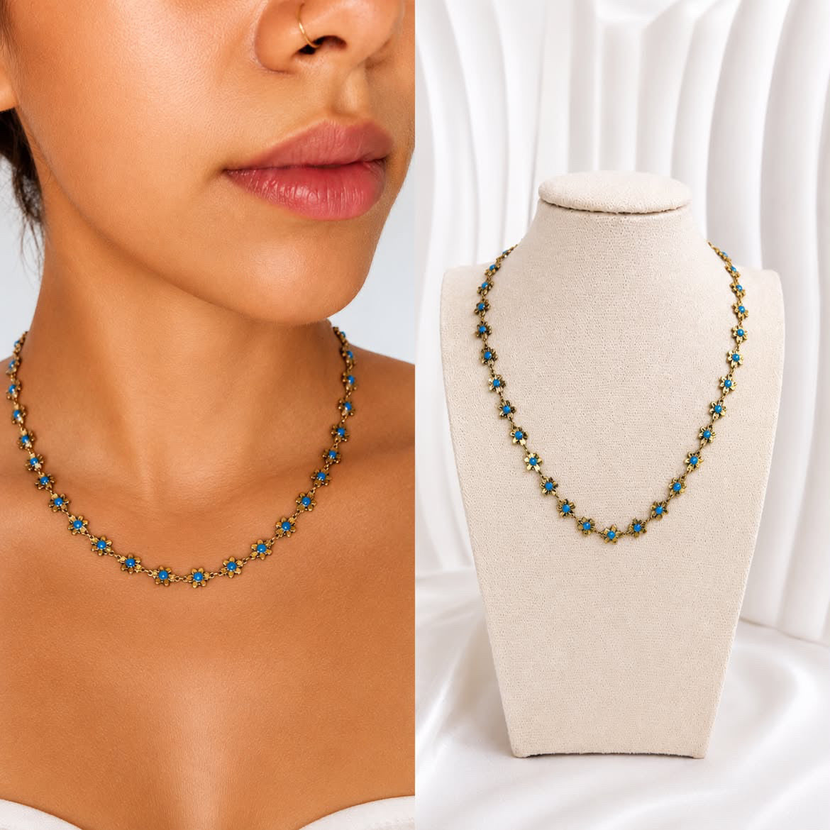Collar Jardín Azul