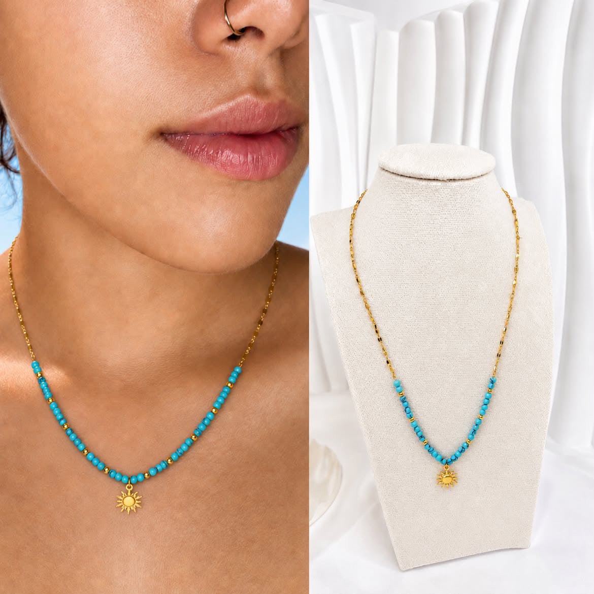 Collar Sol Turquesa